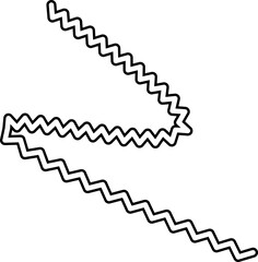 Irregular squiggly line with a freeform, flowing movement and a bold, outlined stroke.