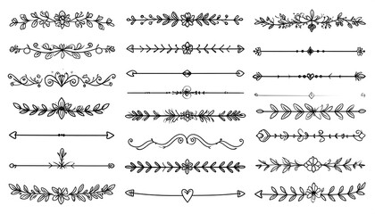 Fototapeta premium Decorative hand-drawn dividers