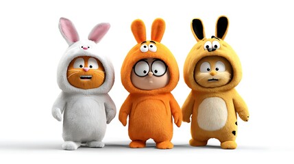 Naklejka premium 3d cartoon character animal costume