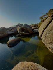 rocks and water
