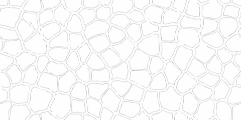 Obraz premium Abstract organic pattern of irregular geometric shapes outlined in thin grey lines on a white background