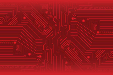 Abstract Red Circuit Board Background
