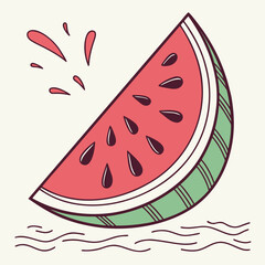 Illustration of a slice of watermelon