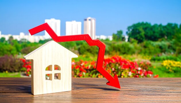 Wooden house, falling market
