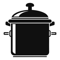 Minimalist Pressure Cooker Vector Illustration – Black Silhouette