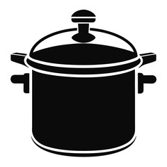 Minimalist Pressure Cooker Vector Illustration – Black Silhouette