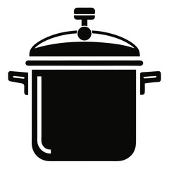 Minimalist Pressure Cooker Vector Illustration – Black Silhouette