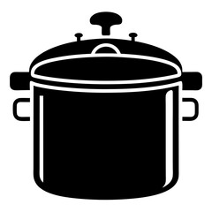 Minimalist Pressure Cooker Vector Illustration – Black Silhouette
