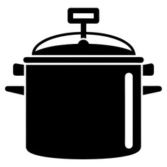 Minimalist Pressure Cooker Vector Illustration – Black Silhouette
