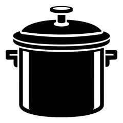 Minimalist Pressure Cooker Vector Illustration – Black Silhouette