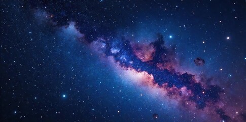 Obraz premium Night sky filled with stars forming a prominent constellation, cosmic dust and nebulae visible in the background, celestial wonder , heavenly, universe, star cluster