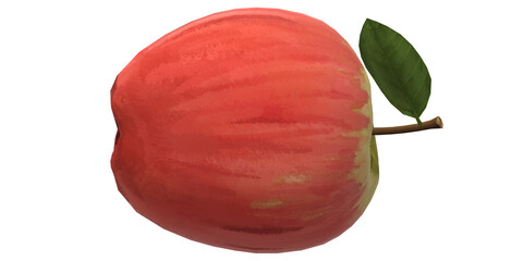 3D Render Apple isolated on a Transparent Background