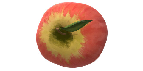 3D Render Apple isolated on a Transparent Background