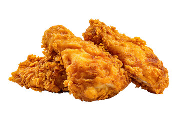 Crispy Fried Chicken Pieces on Transparent Background