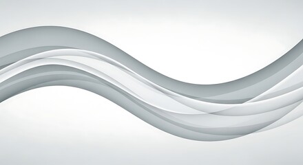 Obraz premium Abstract Gray and White Wavy Lines Background Design with Smooth Curves Perfect for Modern Presentations and Digital Art Projects with Clean and Minimalist Aesthetic