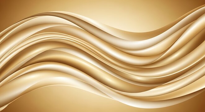 Abstract golden silk waves background for luxury and elegant design projects featuring smooth flowing lines and a rich warm color palette perfect for adding sophistication