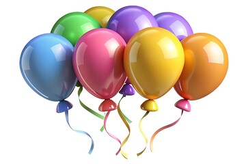 Vibrant bunch of colorful balloons tied together