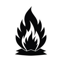 silhouette of a bonfire icon on white background