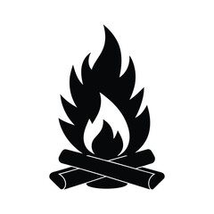 silhouette of a bonfire icon on white background