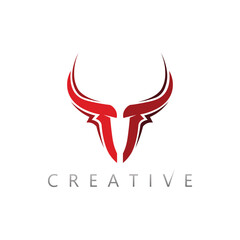 Detailed bull head illustration for sports logo design with fierce expression