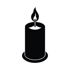 silhouette of a burning candle icon on white background
