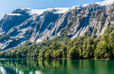 Lake Los Cantaros, Andean glacial origin, Neuquen, Patagonia, Argentina