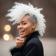 Coiffure audacieuse et style chic
