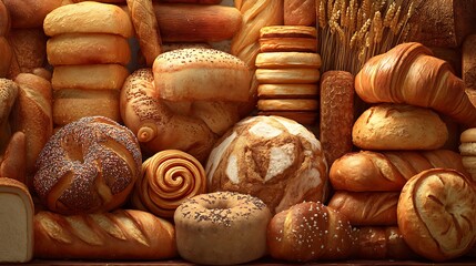 bread and buns food background