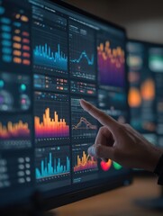 data science and business intelligence business data analytics analyst using big data dashboard for performance evaluation kpi metrics strategic decision making with ai and technology