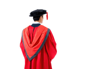 Back View Graduate in Chinese Academic Dress