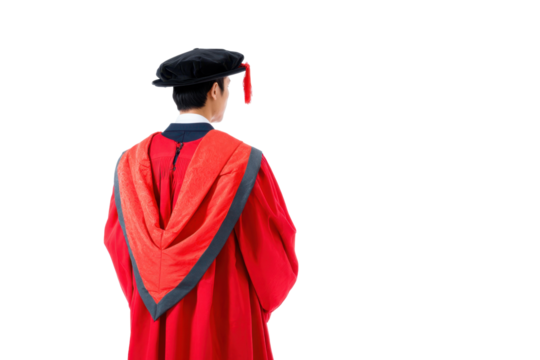 Back View Graduate in Chinese Academic Dress
