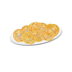 Vector of Murukku, an Indian traditional snacks on plate