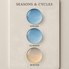 Seasons and Cycles: A conceptual piece showcasing the changing seasons, with each representing the cyclical nature of time and the transition between periods.