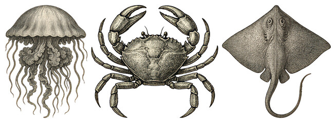 Vintage marine life illustration