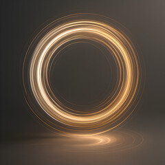 Golden Light Circle: A captivating image showcases a golden, luminous circular light effect, evoking a sense of energy and brilliance, perfect for modern and sleek design aesthetics.