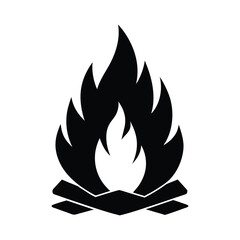 silhouette of a bonfire icon on white background 