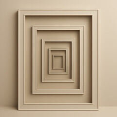 Nested Frames: A captivating study in minimalism showcasing a series of perfectly aligned frames, elegantly diminishing in size, set against a subtly textured backdrop.