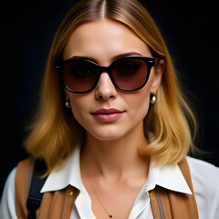 attractive stylish woman in sunglasses