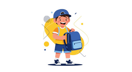Excited Youngster with Backpack, Ready To Embrace The Adventure of School Days
