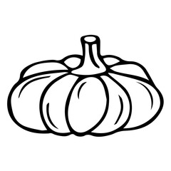 Halloween Doodle pumpkin. Hand drawn vector illustration. Pumpkin outline coloring page kids book vector Illustration.