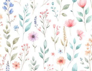 Delicate floral pattern with pastel colors