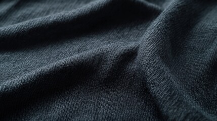 Fototapeta premium Elegant dark grey knitted wool fabric texture captures intricate patterns and soft folds for