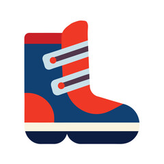 Flat Color Snowboard Boots on White Background  