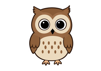 Fototapeta premium Cute Cartoon Owl Illustration for Childrens Education.