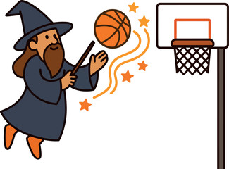Fantasy scene of a wizard using mystical powers