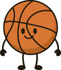 Playful cartoon style basketball showing smiley