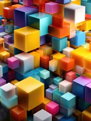 Obraz premium abstract colorful 3d cubes background potential for use in data visualization or design