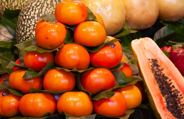 persimmons in the market