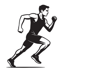 Vector illustration of a male runner in action
