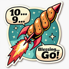 Challah Rocket Blessing Sticker